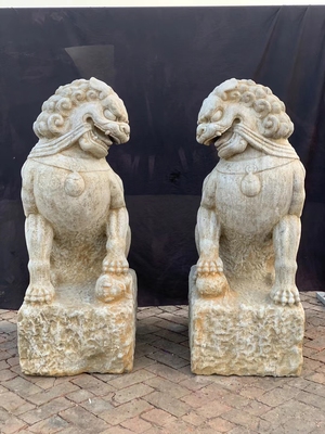 明代，门狮 大石狮 尺寸；高1.45米/长70/宽55 石 体形雄健圆润