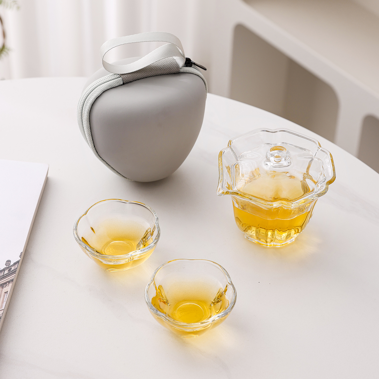 便携玻璃茶具套装户外泡茶