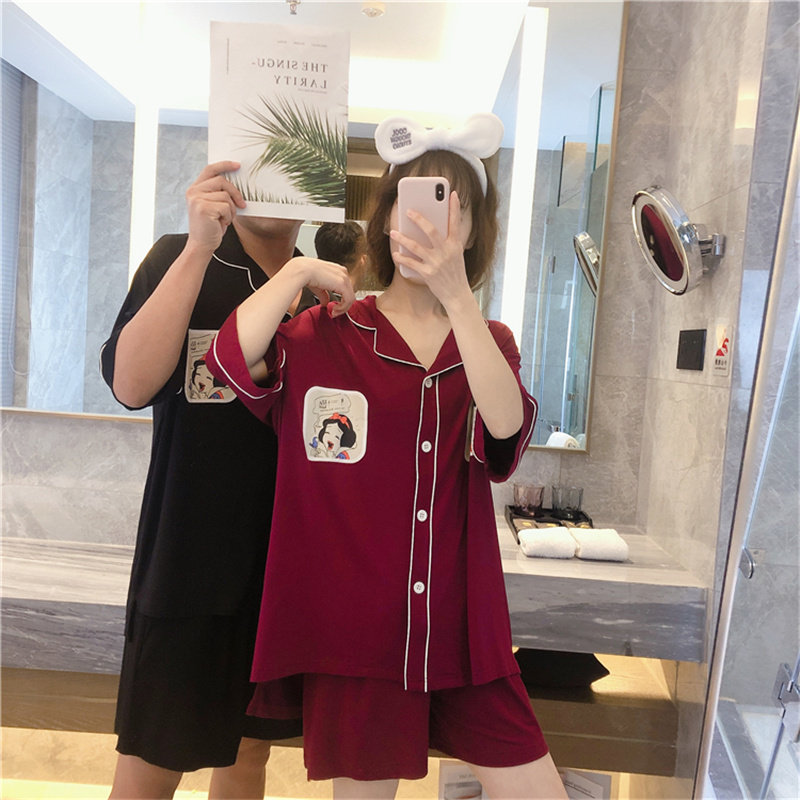 网红开衫莫代尔休闲宽松情侣睡衣