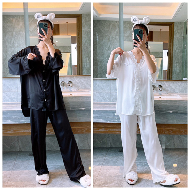 女冰丝仿真丝纯色大码轻奢