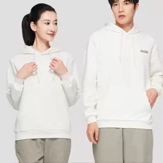 有机彩棉男女情侣休闲针织帽衫连帽卫衣套头宽松长袖厚款上衣