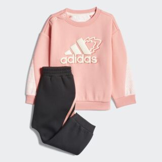 Adidas阿迪达斯童装男女婴童正品休闲长袖卫衣裤子运动套装HD9958