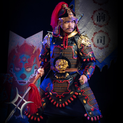 折冲府殿前司胖虎中式宋黑漆柳叶将校札甲铠甲真人可穿盔甲