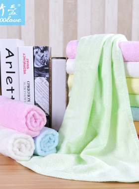 竹爱竹纤维毛巾吸水柔软不掉毛男大女美容白家用洗面巾儿童洗脸巾