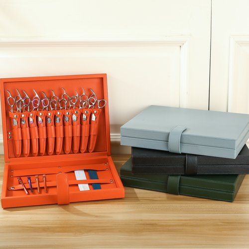 真皮美发师宠物师工具剪刀盒