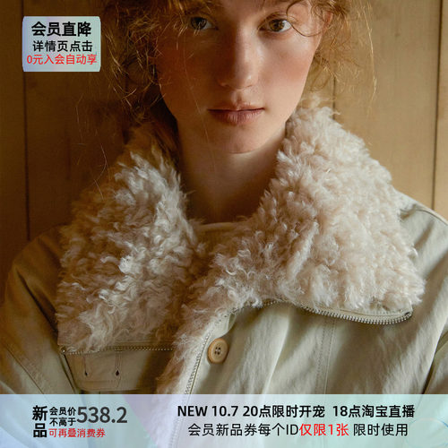 LLANO可拆卸毛领内胆派克服工装棉袄小个子短款棉衣外套女秋冬季