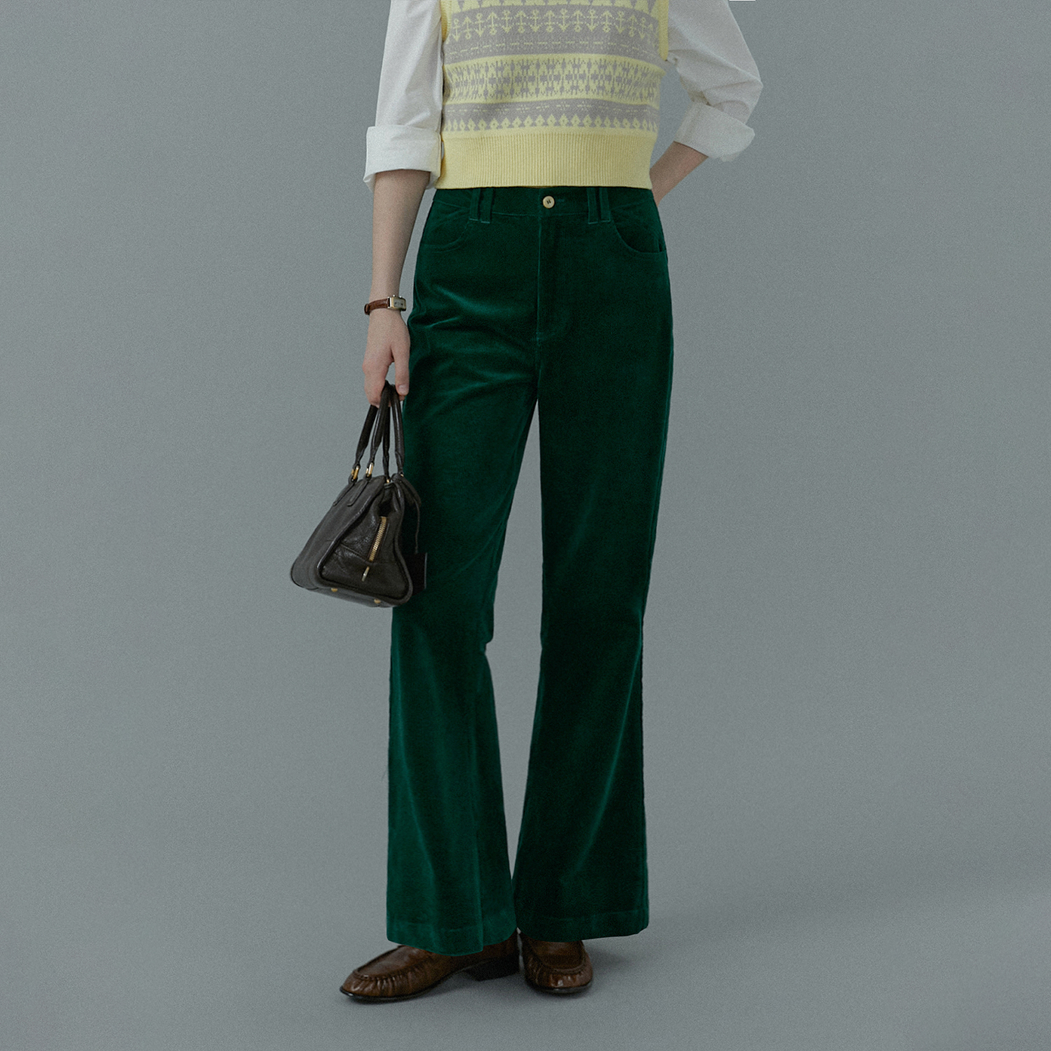 LLANO百搭自然腰长裤休闲裤