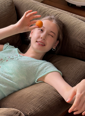 LLANO钉珠短袖针织开衫复古精致少女温柔风镂空轻薄透气上衣女夏