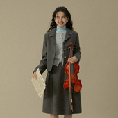 LLANO一彩点94羊毛短款 西装 廓形知识分子西服外套复古气质女秋冬