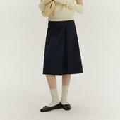 LLANO打褶A字半身裙半裙复古法式 俏皮书卷气小个子小a裙子女春夏