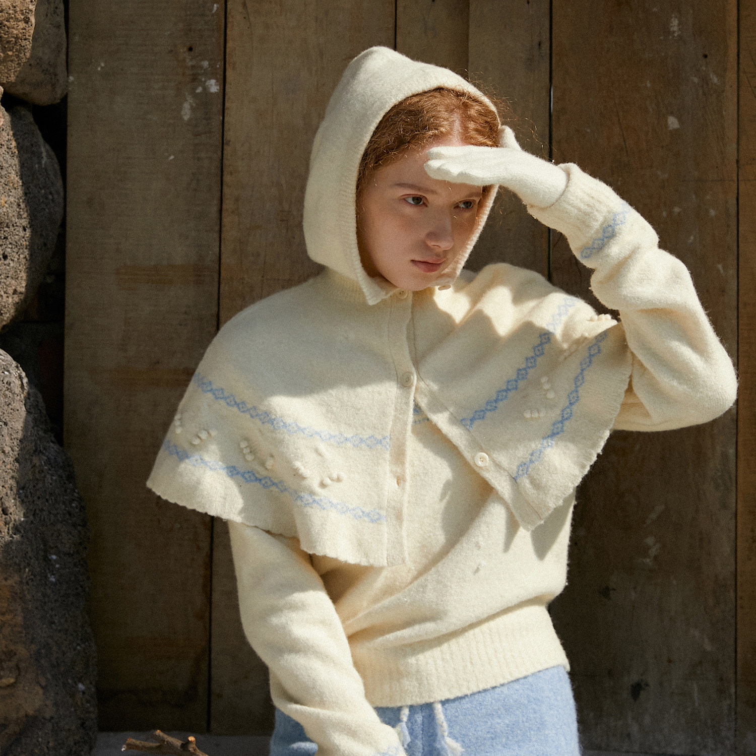 LLANO巴拉克拉法帽斗篷保暖显脸