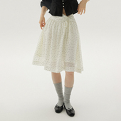 LLANO法式 轻盈塔克褶半裙天丝莫代尔中裙小个子过膝小a裙子女秋季