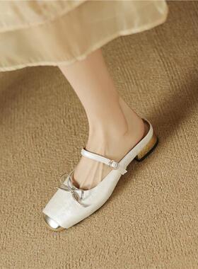 43大码包头413233穿凉穆勒半国风新女夏外—拖鞋单鞋中式拖鞋小码