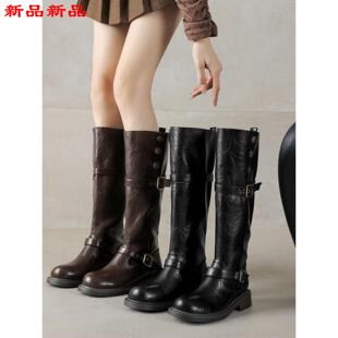 大码 长靴靴 骑士骑士43女大筒女靴41 中33围女高筒新款 秋冬靴小码