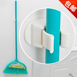 贴壁收纳挂棍架拖把柄包邮黏胶棍直杆窗刷式扫把鱼杆架粘钩夹衣叉