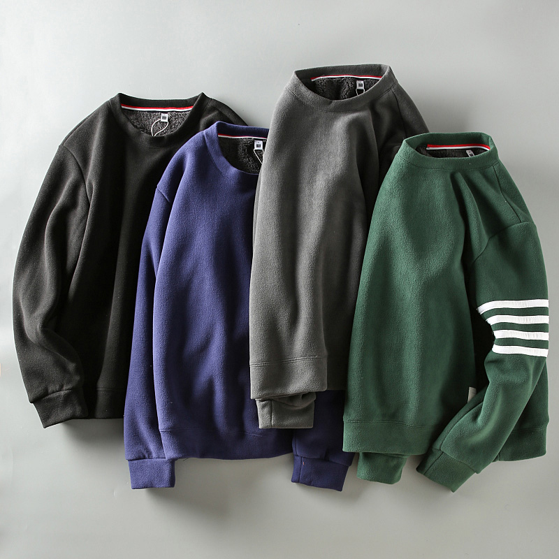 简约休闲加绒加厚圆领套头卫衣