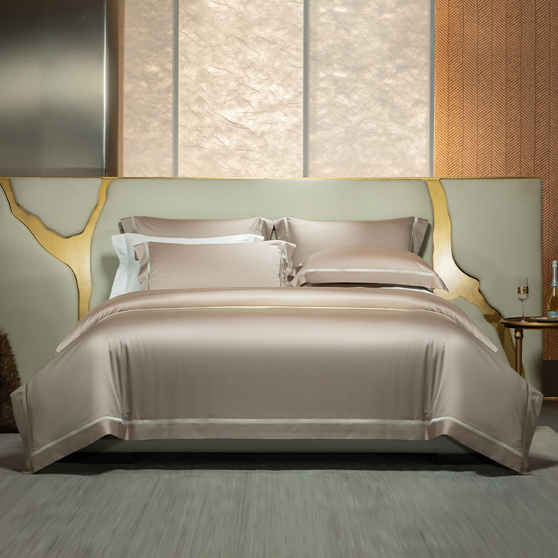 高级感纯色140支海岛棉四件套