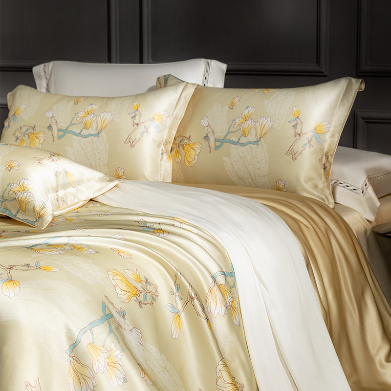 25姆米100%桑蚕丝宽幅双面真丝四件套床单被套床笠床上用品,床上用品,床品套件/四件套/多件套,淘宝优惠券,粉丝福利购,淘宝优惠卷