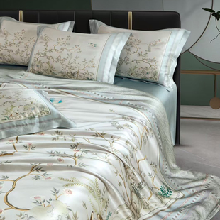 苏迷100%桑蚕丝25姆米重磅双面真丝四件套丝绸床单被套床上用品