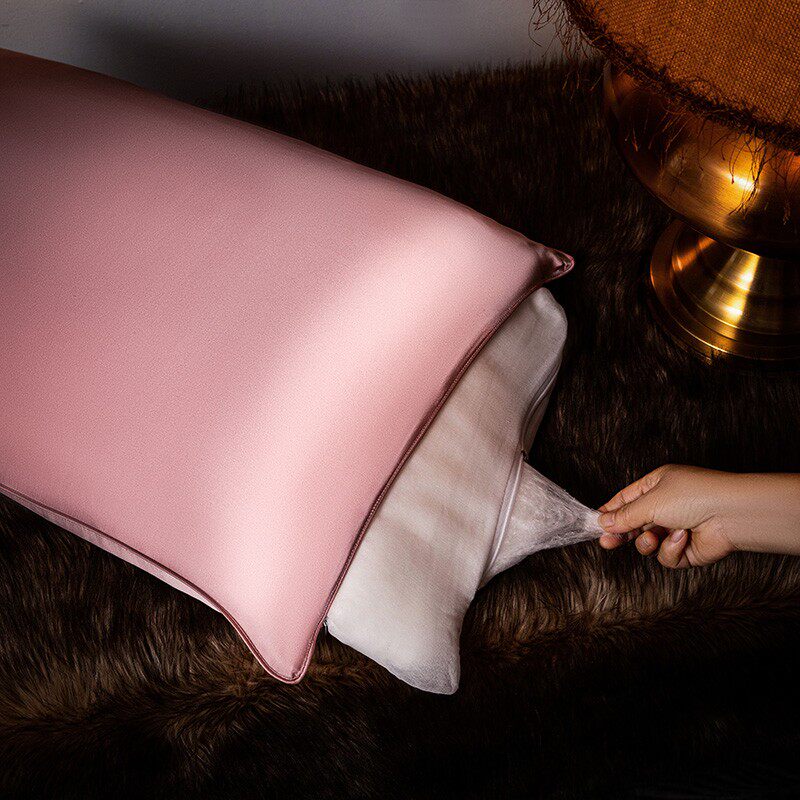 桑蚕丝枕头单人枕芯高档真丝枕套奢华丝绸柔软双人枕舒适成人枕