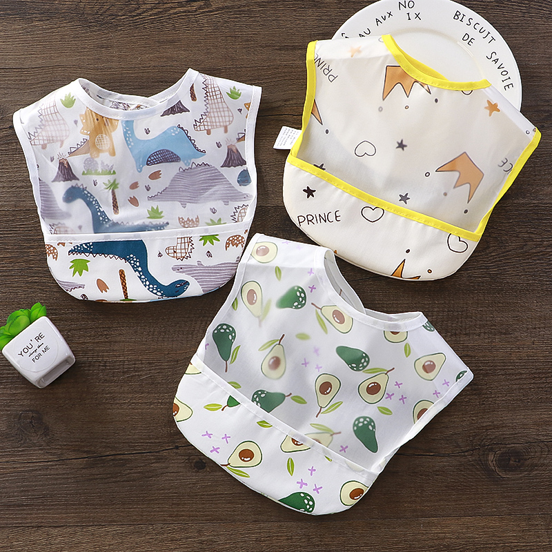 宝宝吃饭围兜婴儿防水加大纯棉