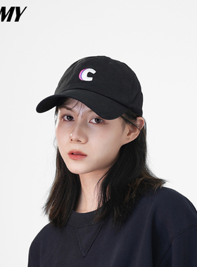 年轻帽美高颜值时髦精双色C棒球帽舒适软顶鸭舌帽子百搭休闲