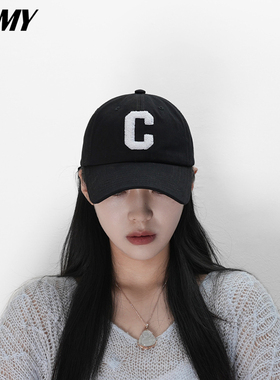百搭软顶棒球帽女字母大C标帽子秋冬四季通用遮阳时尚百搭鸭舌帽