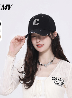 DLMY硬顶棒球帽金属C潮流鸭舌帽男女显脸小潮流遮阳防晒男女款