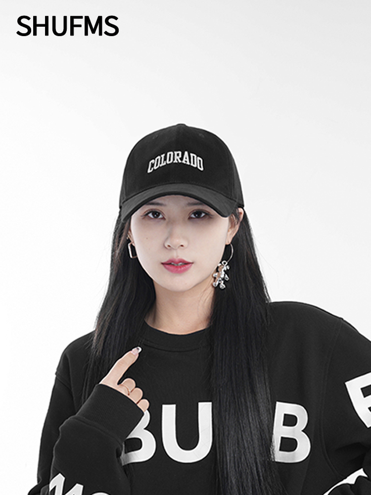 dlmy高品质磨毛质感软顶棒球帽女弯檐百搭简约刺绣显脸小鸭舌帽男