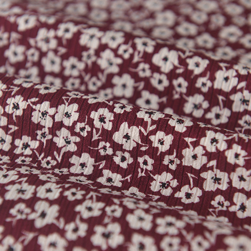 满幅暗枣红白花针织纯棉布料 上衣服装连衣裙长裙旗袍手工DIY面料,居家布艺,海绵垫/布料/面料/手工diy,淘宝优惠券,粉丝福利购,淘宝优惠卷