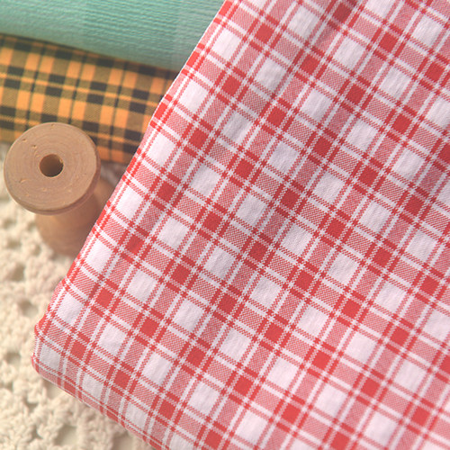 森系泡泡格子连衣裙服装diy