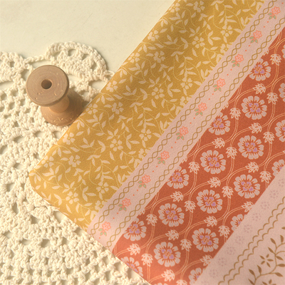 彩色花墙条纹贡缎马面裙旗袍面料