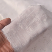 星星蛋糕小房子乳白竹节棉绸人造棉布 娃衣手工DIY面料 连衣裙童装