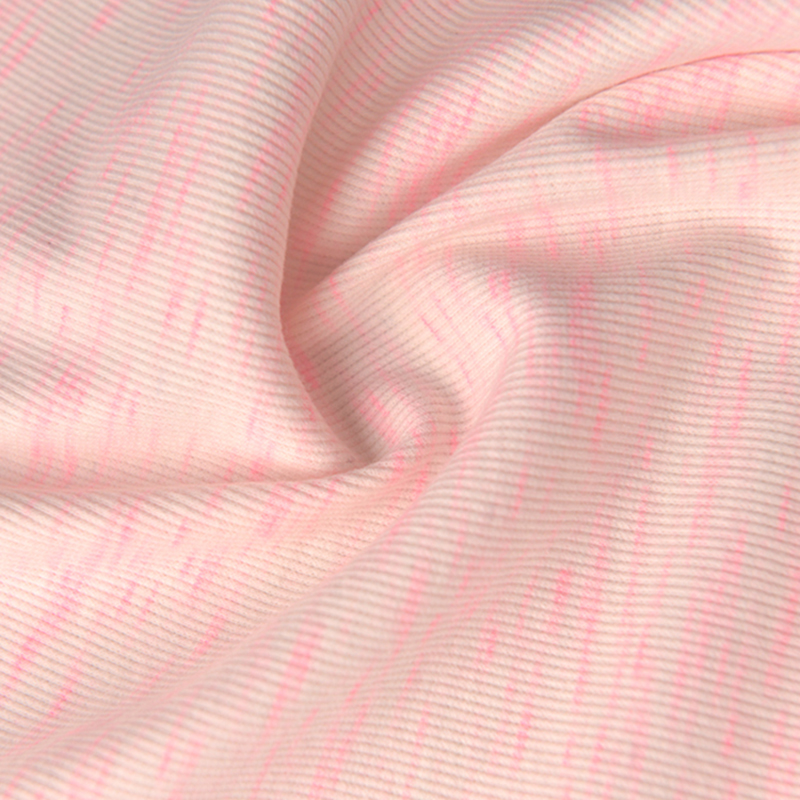 粉白色扎染针织涤棉布料