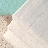 面料 唯美连衣裙子lolita衣服装 米白镂空点点提花墙纯棉布 cos衬衫