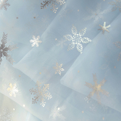 冰雪奇缘艾莎雪花蓝玻璃纱米白网纱布 公主斗篷连衣裙子服装 面料