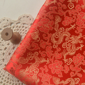 改良旗袍汉衣服唐装 暗红腾龙祥云织锦缎 新中式 上衣对襟裙子礼服