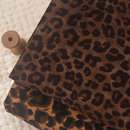 深褐黄棕豹纹涤纶灯芯绒 子马甲抱枕屁帘面料 春秋连衣长裙外套裤
