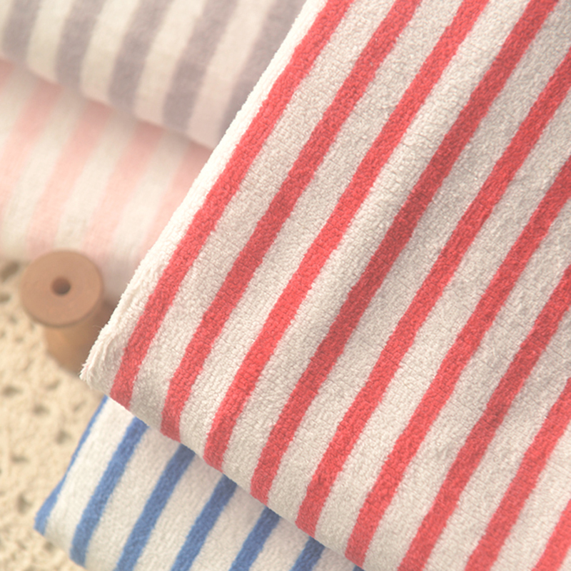 红蓝灰纯棉毛巾布冬睡衣袜子面料