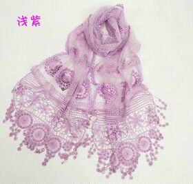 秋冬季亮片镂空勾花装饰披肩丝巾