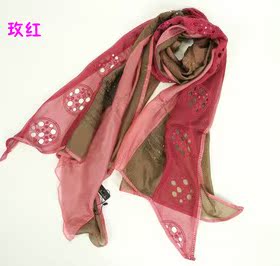 刺绣拼接女丝巾清仓特价