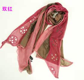 刺绣拼接女丝巾清仓特价