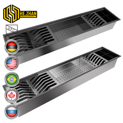 Calha Umida Quadratta Pratic Stainless Steel Top Mounted