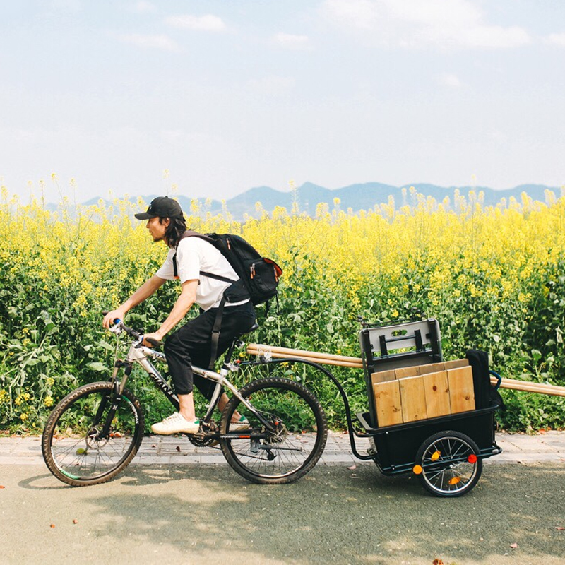 自行车拖车后挂车骑行露营拖车