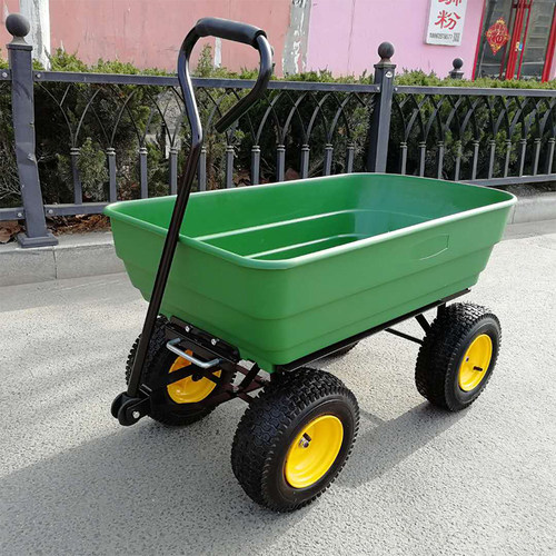 四轮塑料翻斗车小拖车搬运手推车