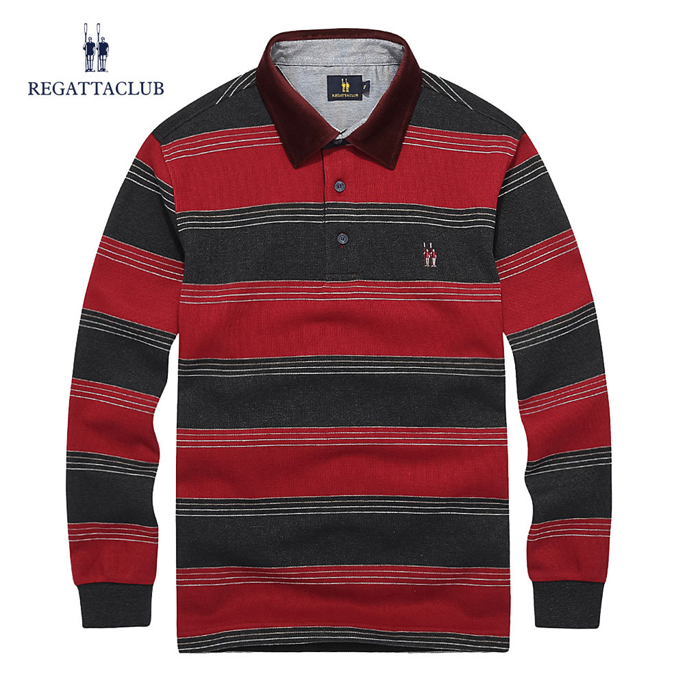 Regatta Club秋季条纹POLO衫男长袖t恤男翻领老板气质商务休闲在类目 男装, Polo衫中 - 来自Buy2taobao.com提供专业的淘宝代购服务