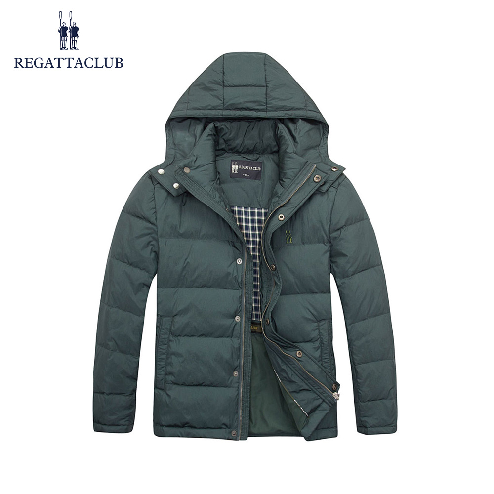 新品纯色长袖可脱卸帽保暖羽绒服