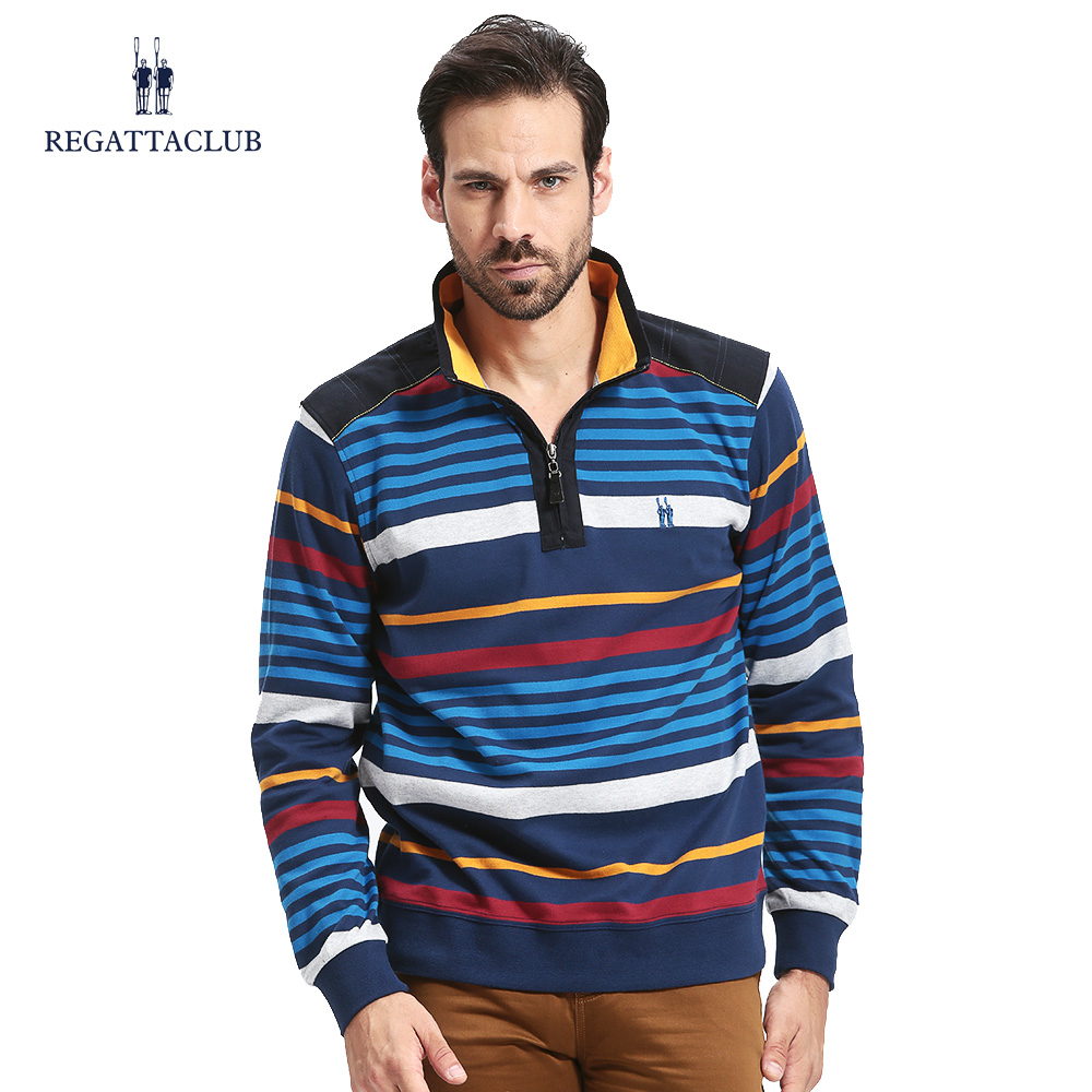 秋季条纹POLO衫长袖翻领高级感