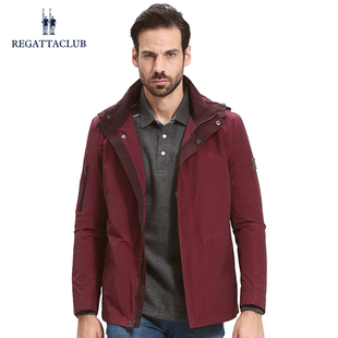 RegattaClub外套男春秋休闲百搭商务夹克男秋冬青春活力可拆卸帽