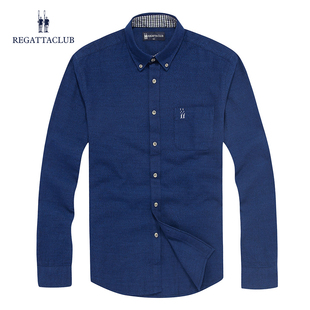 男长袖 RegattaClub秋季 衬衫 纯色商务休闲百搭时尚 纯棉质面料衬衫